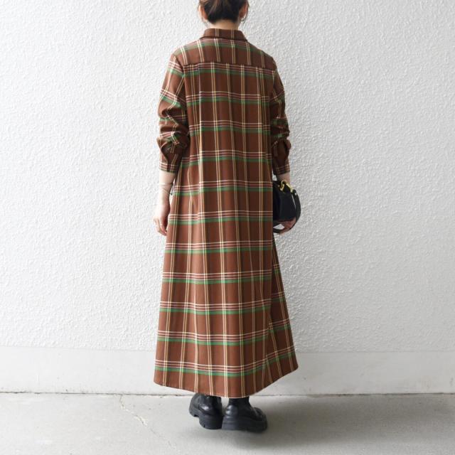 シップス エニィ（SHIPS any）/《一部追加予約》SHIPS any:〈洗濯機可能〉チェック Aライン フレア シャツ ワンピース