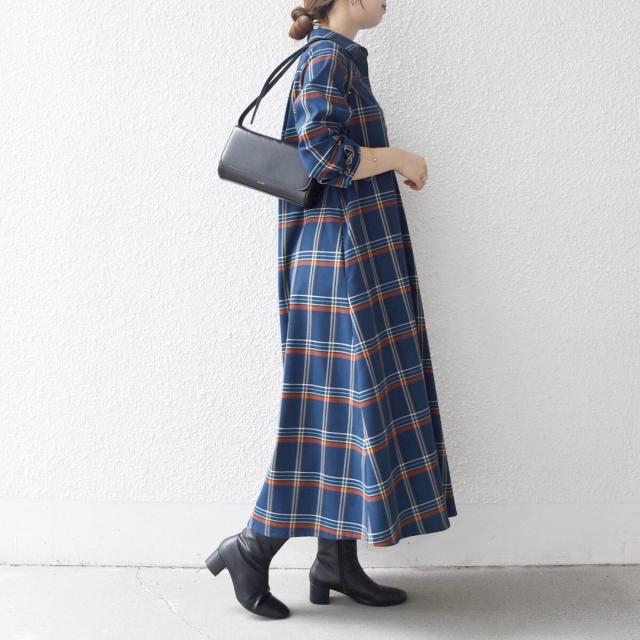 シップス エニィ（SHIPS any）/《一部追加予約》SHIPS any:〈洗濯機可能〉チェック Aライン フレア シャツ ワンピース