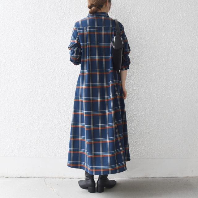 シップス エニィ（SHIPS any）/《一部追加予約》SHIPS any:〈洗濯機可能〉チェック Aライン フレア シャツ ワンピース