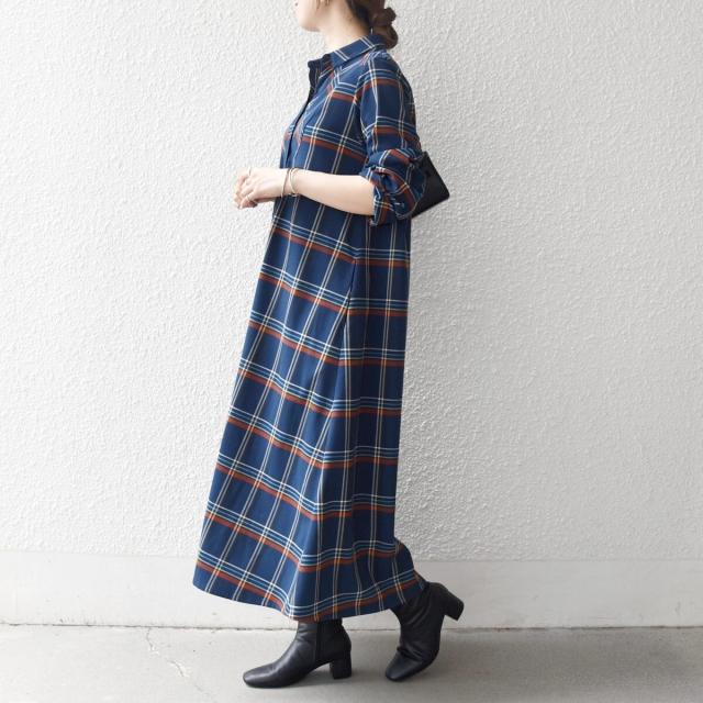 シップス エニィ（SHIPS any）/《一部追加予約》SHIPS any:〈洗濯機可能〉チェック Aライン フレア シャツ ワンピース