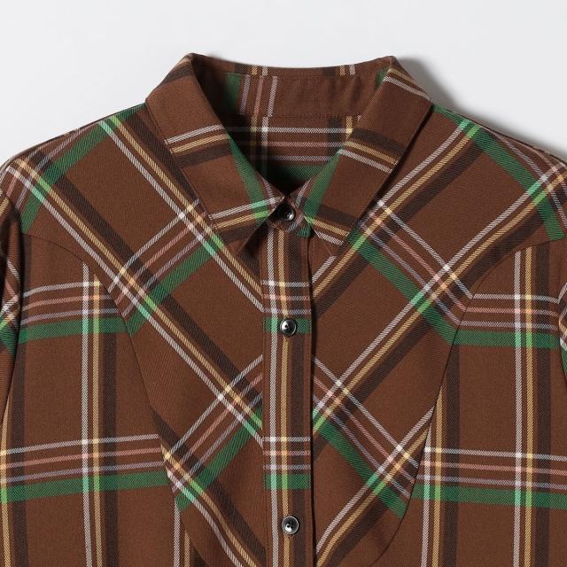 シップス エニィ（SHIPS any）/《一部追加予約》SHIPS any:〈洗濯機可能〉チェック Aライン フレア シャツ ワンピース