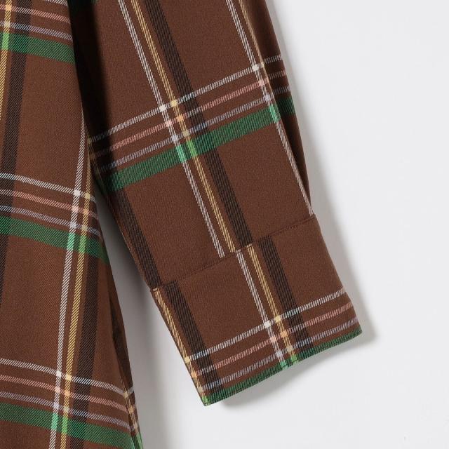 シップス エニィ（SHIPS any）/《一部追加予約》SHIPS any:〈洗濯機可能〉チェック Aライン フレア シャツ ワンピース