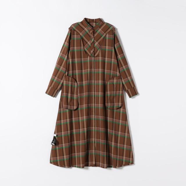 シップス エニィ（SHIPS any）/《一部追加予約》SHIPS any:〈洗濯機可能〉チェック Aライン フレア シャツ ワンピース