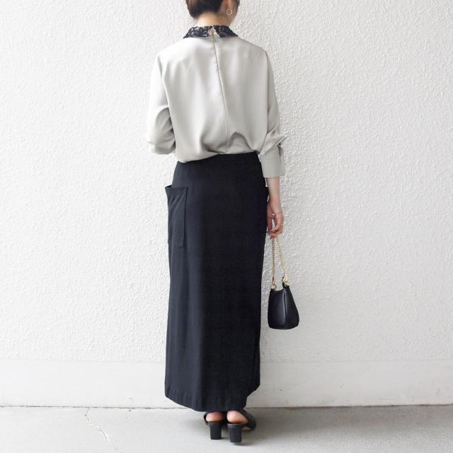 シップス エニィ（SHIPS any）/《一部追加予約》SHIPS any:〈洗濯機可能〉サテン レースカラー ブラウス