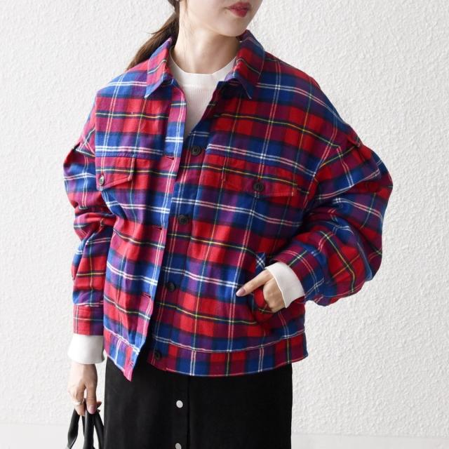 シップス エニィ（SHIPS any）/SHIPS any:〈手洗い可能〉タータン チェック キルティング シャツ ジャケット