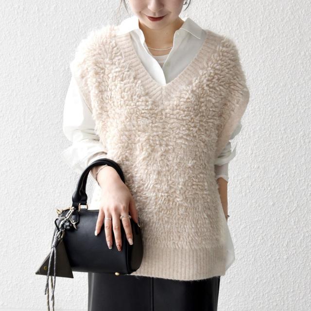 シップス エニィ（SHIPS any）/SHIPS any: ループ ニット Vネック ベスト