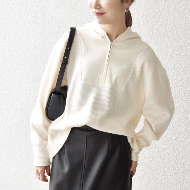 シップス エニィ（SHIPS any）/SHIPS any:〈手洗い可能〉起毛 ワッフル ハーフジップ フーディー プルオーバー