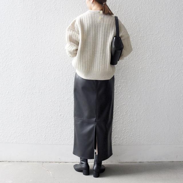 シップス エニィ（SHIPS any）/《追加予約》SHIPS any: リブ タック編み クルーネック ボタン ニット プルオーバー