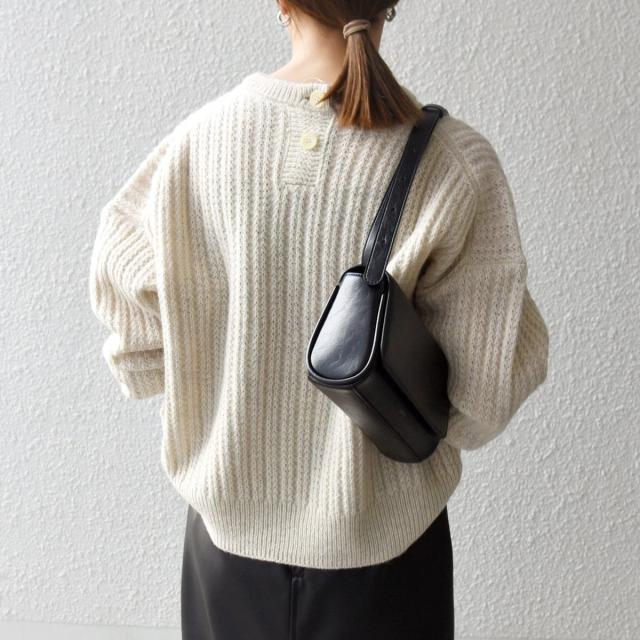 シップス エニィ（SHIPS any）/《追加予約》SHIPS any: リブ タック編み クルーネック ボタン ニット プルオーバー