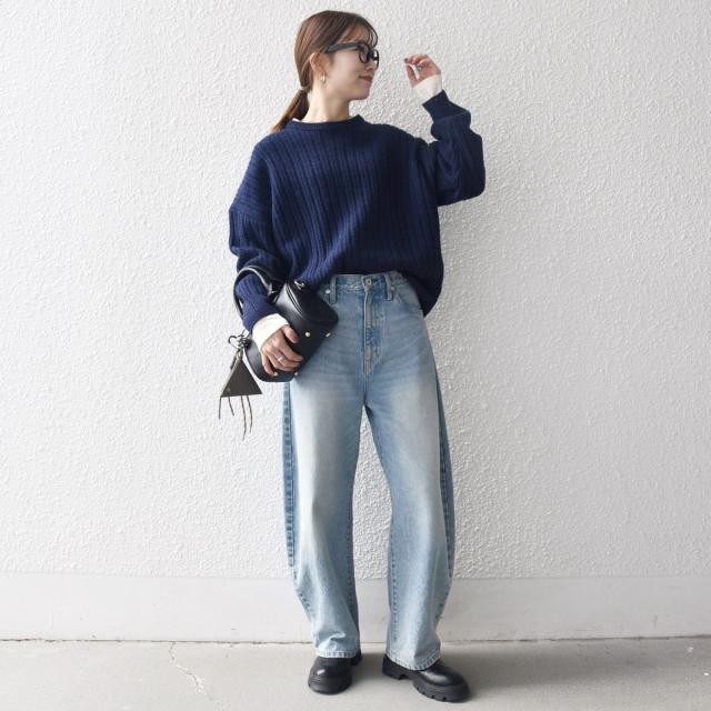 シップス エニィ（SHIPS any）/《追加予約》SHIPS any: リブ タック編み クルーネック ボタン ニット プルオーバー