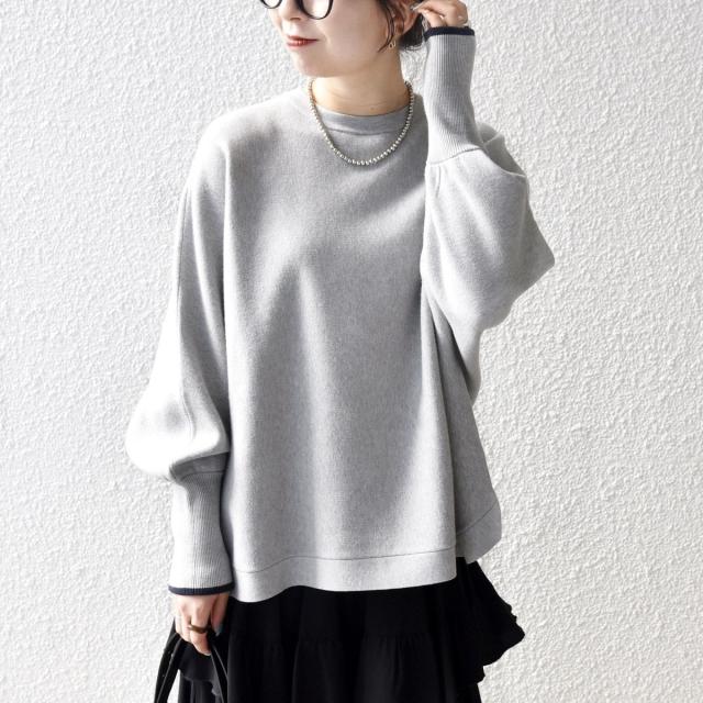 シップス エニィ（SHIPS any）/SHIPS any:〈手洗い可能〉ダブルフェイス ボリュームスリーブ ニット プルオーバー