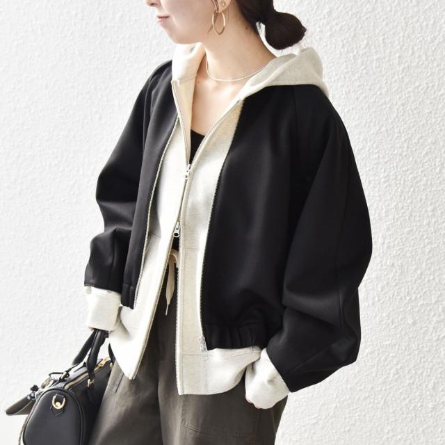 シップス エニィ（SHIPS any）/《予約》SHIPS any:〈洗濯機可能〉ジャージー クルーネック パフ コクーン ブルゾン