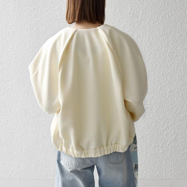 シップス エニィ（SHIPS any）/《予約》SHIPS any:〈洗濯機可能〉ジャージー クルーネック パフ コクーン ブルゾン