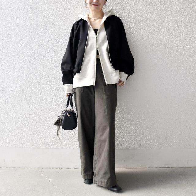 シップス エニィ（SHIPS any）/《予約》SHIPS any:〈洗濯機可能〉ジャージー クルーネック パフ コクーン ブルゾン