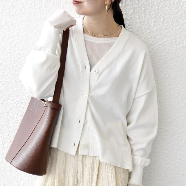 シップス エニィ（SHIPS any）/《予約》SHIPS any:〈手洗い可能〉 Vネック ルーズ ショート ニット カーディガン