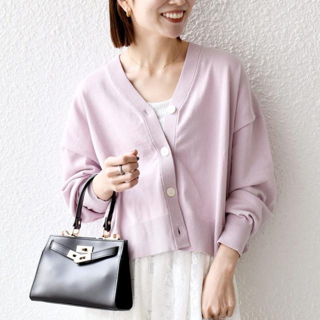 シップス エニィ（SHIPS any）/《予約》SHIPS any:〈手洗い可能〉 Vネック ルーズ ショート ニット カーディガン