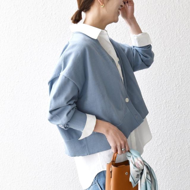 シップス エニィ（SHIPS any）/《予約》SHIPS any:〈手洗い可能〉 Vネック ルーズ ショート ニット カーディガン