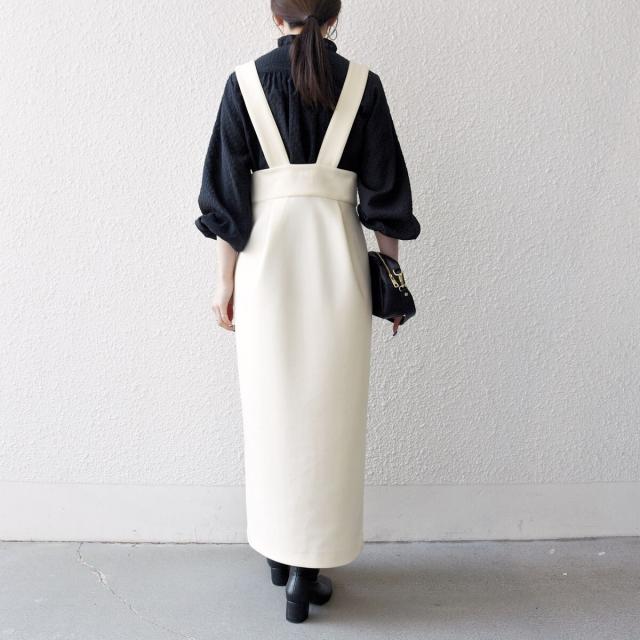 シップス エニィ（SHIPS any）/《予約》SHIPS any:〈洗濯機可能〉ジャージー サスペンダー ハイウエスト Iライン スカート