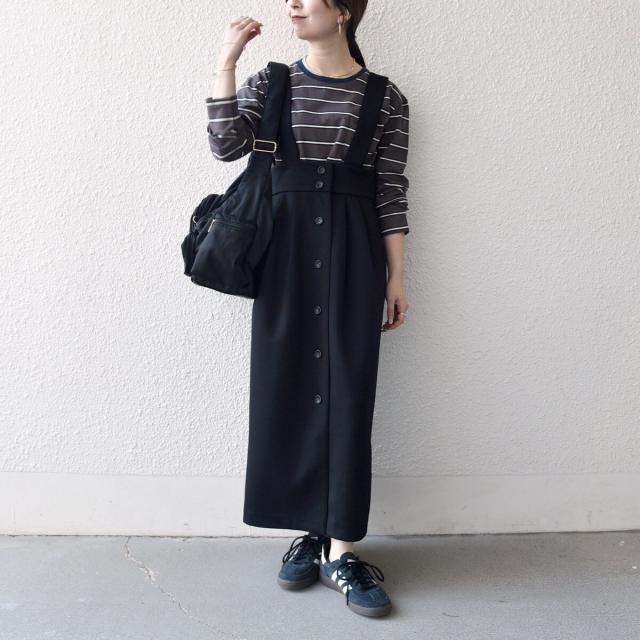 シップス エニィ（SHIPS any）/《予約》SHIPS any:〈洗濯機可能〉ジャージー サスペンダー ハイウエスト Iライン スカート