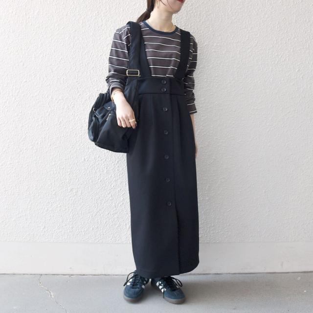 シップス エニィ（SHIPS any）/《予約》SHIPS any:〈洗濯機可能〉ジャージー サスペンダー ハイウエスト Iライン スカート