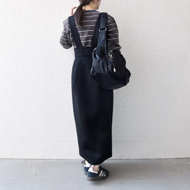 シップス エニィ（SHIPS any）/《予約》SHIPS any:〈洗濯機可能〉ジャージー サスペンダー ハイウエスト Iライン スカート