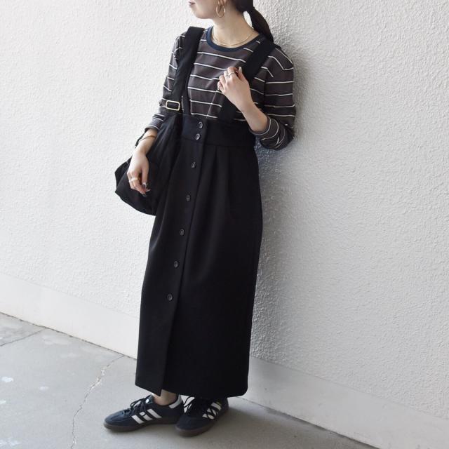 シップス エニィ（SHIPS any）/《予約》SHIPS any:〈洗濯機可能〉ジャージー サスペンダー ハイウエスト Iライン スカート