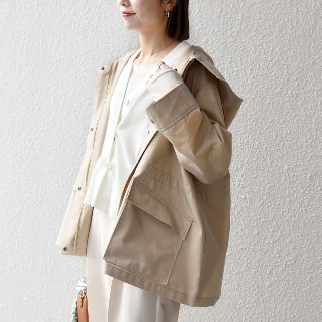 シップス エニィ（SHIPS any）/《予約》SHIPS any:〈手洗い可能〉シャンブレー オーバー フーディー コート