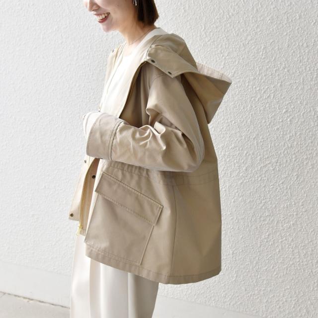 シップス エニィ（SHIPS any）/《予約》SHIPS any:〈手洗い可能〉シャンブレー オーバー フーディー コート