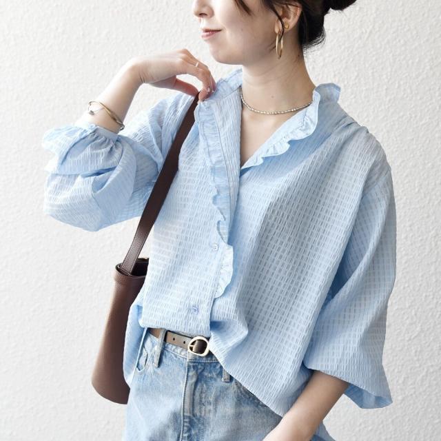 シップス エニィ（SHIPS any）/《予約》SHIPS any:〈洗濯機可能〉2WAY シアー フリル ブラウス