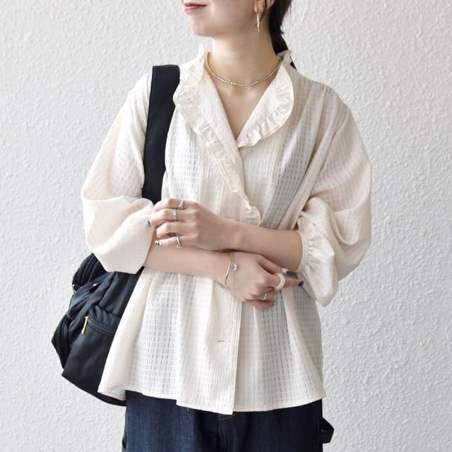 シップス エニィ（SHIPS any）/《予約》SHIPS any:〈洗濯機可能〉2WAY シアー フリル ブラウス