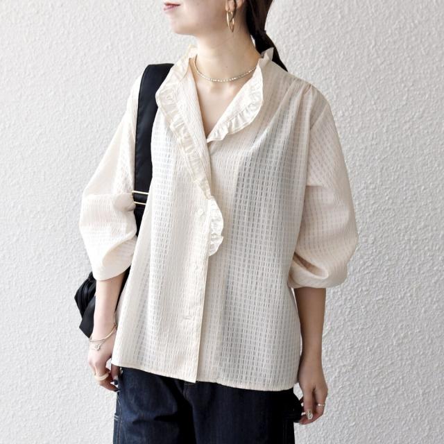 シップス エニィ（SHIPS any）/《予約》SHIPS any:〈洗濯機可能〉2WAY シアー フリル ブラウス