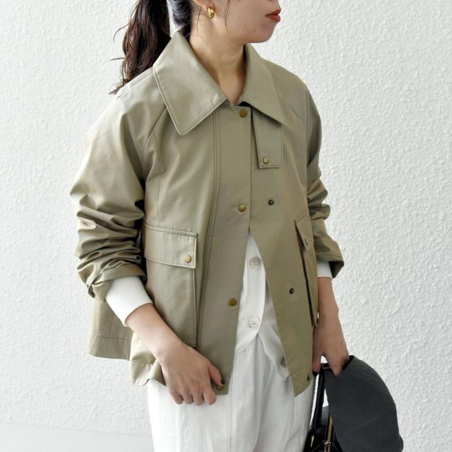 シップス エニィ（SHIPS any）/《予約》SHIPS any:〈手洗い可能〉シャンブレー Aライン フレア ショート コート