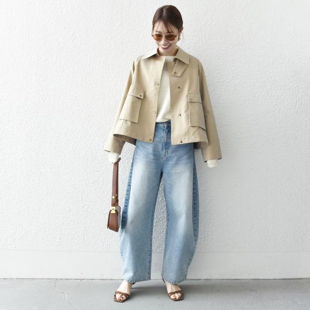 シップス エニィ（SHIPS any）/《予約》SHIPS any:〈手洗い可能〉シャンブレー Aライン フレア ショート コート