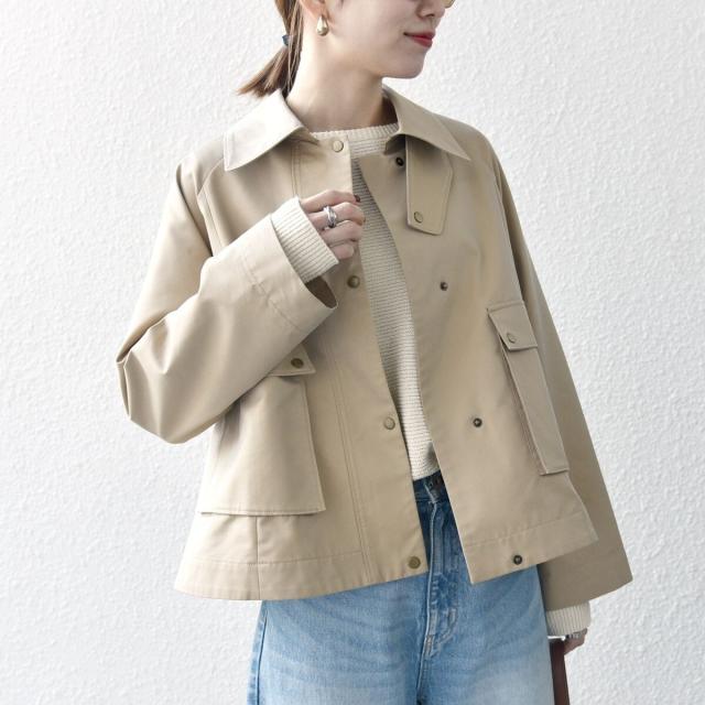 シップス エニィ（SHIPS any）/《予約》SHIPS any:〈手洗い可能〉シャンブレー Aライン フレア ショート コート