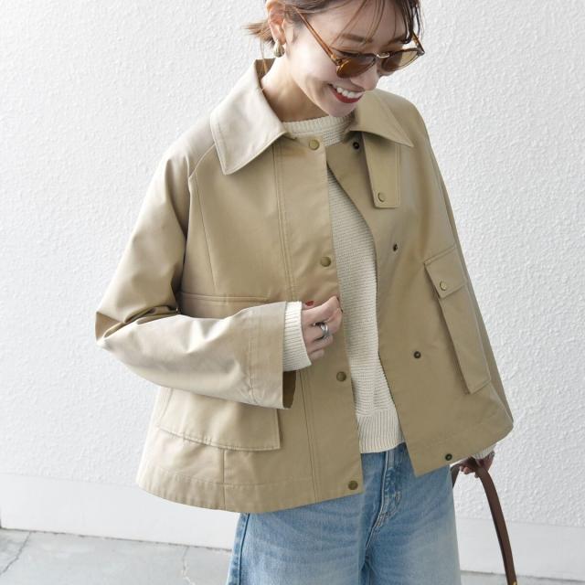 シップス エニィ（SHIPS any）/《予約》SHIPS any:〈手洗い可能〉シャンブレー Aライン フレア ショート コート