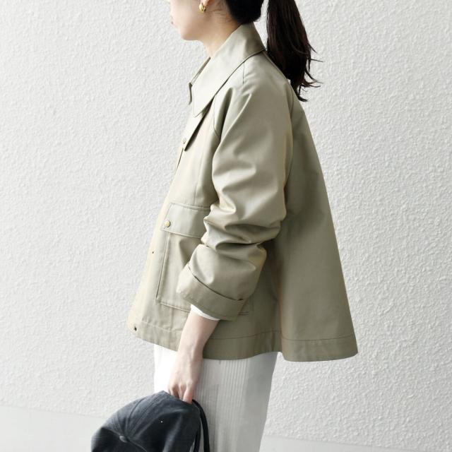 シップス エニィ（SHIPS any）/《予約》SHIPS any:〈手洗い可能〉シャンブレー Aライン フレア ショート コート