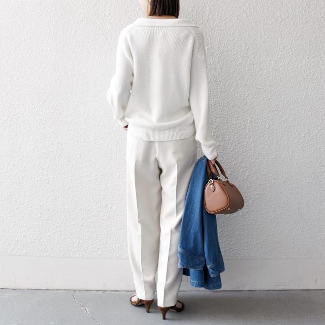 シップス エニィ（SHIPS any）/《予約》SHIPS any: ダブルクロス タック ストレート パンツ［NAVY BLUE］