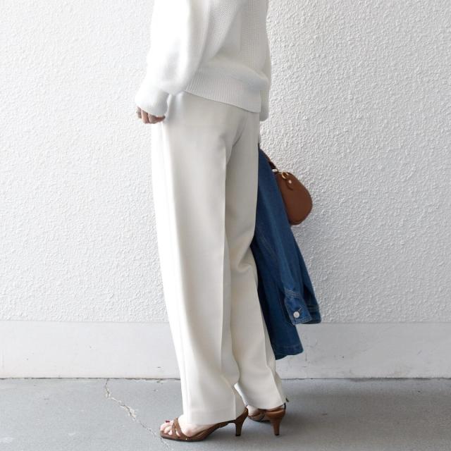 シップス エニィ（SHIPS any）/《予約》SHIPS any: ダブルクロス タック ストレート パンツ［NAVY BLUE］