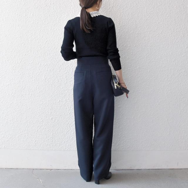 シップス エニィ（SHIPS any）/《予約》SHIPS any: ダブルクロス タック ストレート パンツ［NAVY BLUE］