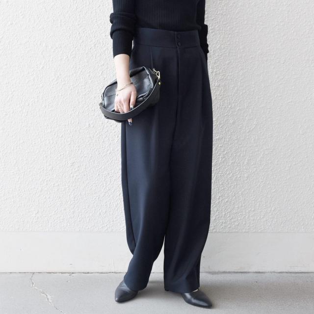 シップス エニィ（SHIPS any）/《予約》SHIPS any: ダブルクロス タック ストレート パンツ［NAVY BLUE］