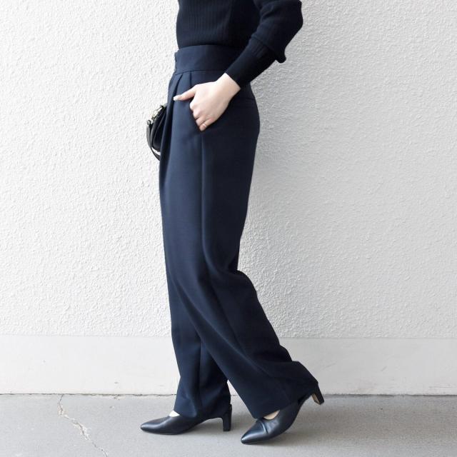 シップス エニィ（SHIPS any）/《予約》SHIPS any: ダブルクロス タック ストレート パンツ［NAVY BLUE］