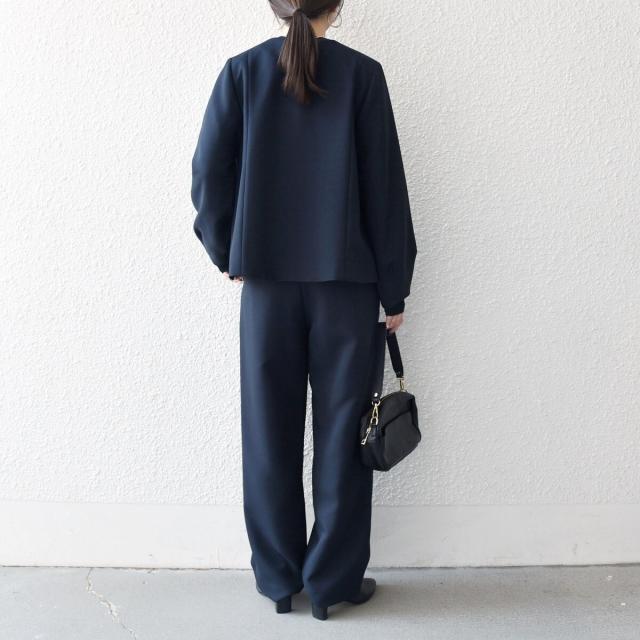 シップス エニィ（SHIPS any）/《予約》SHIPS any: ダブルクロス レース ノーカラー ジャケット［NAVY BLUE］