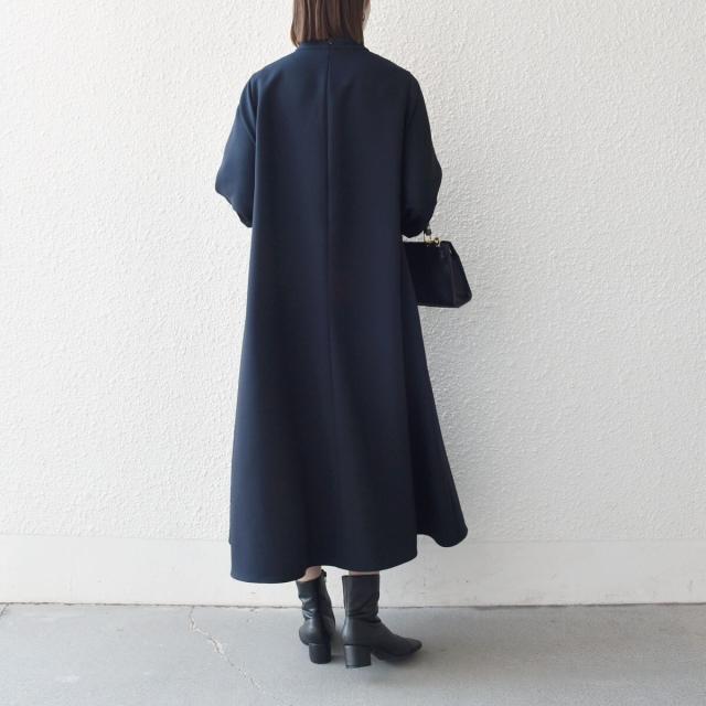 シップス エニィ（SHIPS any）/《予約》SHIPS any: ダブルクロス フリル パフスリーブ ワンピース［NAVY BLUE］