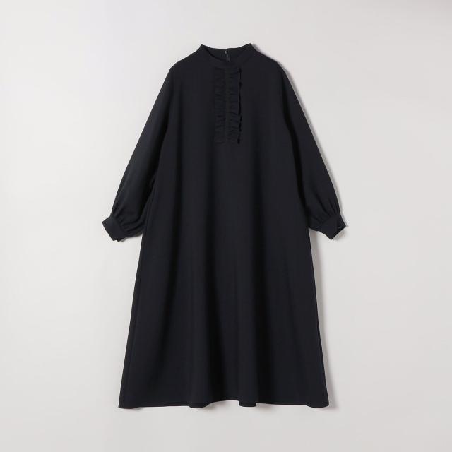 シップス エニィ（SHIPS any）/《予約》SHIPS any: ダブルクロス フリル パフスリーブ ワンピース［NAVY BLUE］