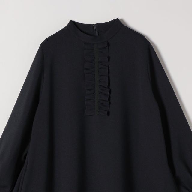 シップス エニィ（SHIPS any）/《予約》SHIPS any: ダブルクロス フリル パフスリーブ ワンピース［NAVY BLUE］