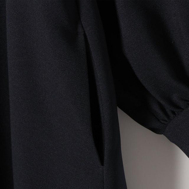 シップス エニィ（SHIPS any）/《予約》SHIPS any: ダブルクロス フリル パフスリーブ ワンピース［NAVY BLUE］