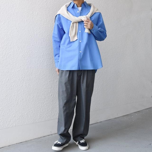 シップス エニィ（SHIPS any）/SHIPS any: JAPAN MADE ブルー ストライプ/ソリッド レギュラーカラー シャツ◇_13