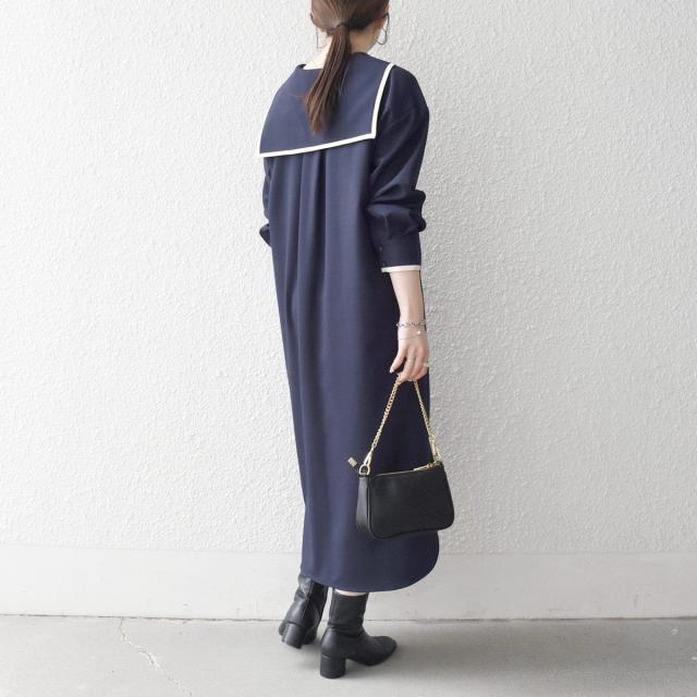 シップス エニィ（SHIPS any）/SHIPS any:〈洗濯機可能〉セーラーカラー 配色 ジップ ワンピース_12
