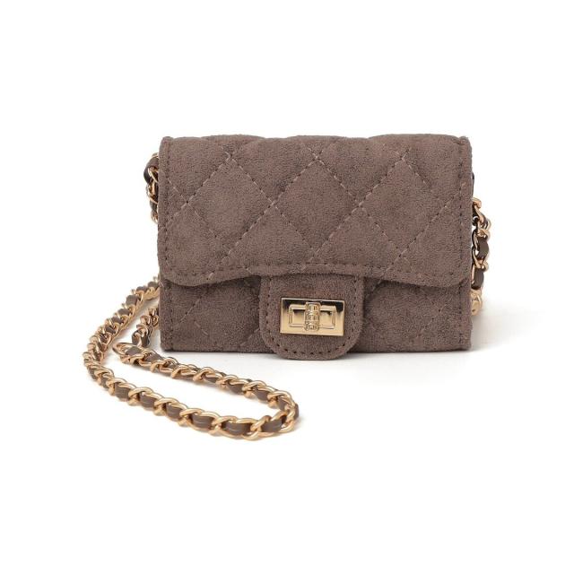 シップス エニィ（SHIPS any）/VELETTO: キルティング チェーン ミニ ショルダー バッグ （ブラウン）