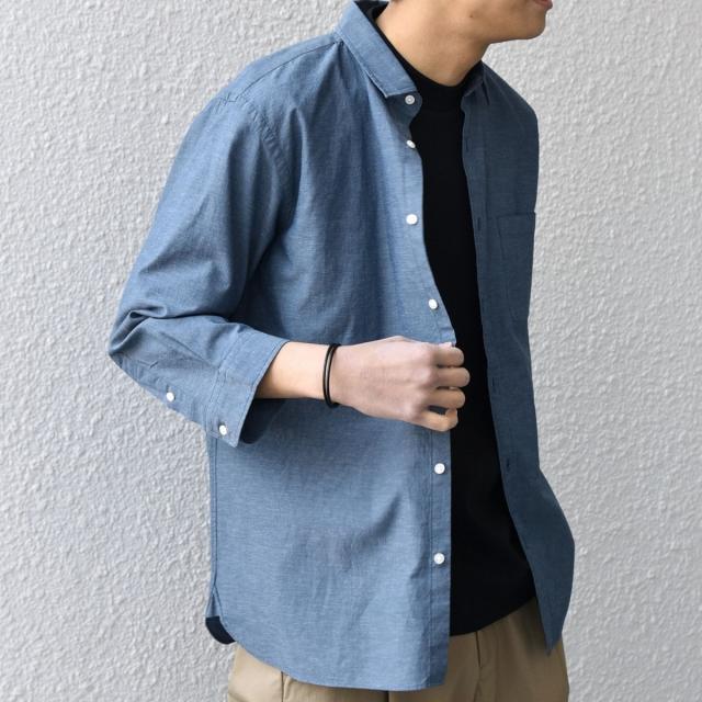 シップス エニィ（SHIPS any）/SHIPS any:〈洗濯機可能〉コットン/リネン 7分袖 ポケット レギュラー シャツ 26SS◆